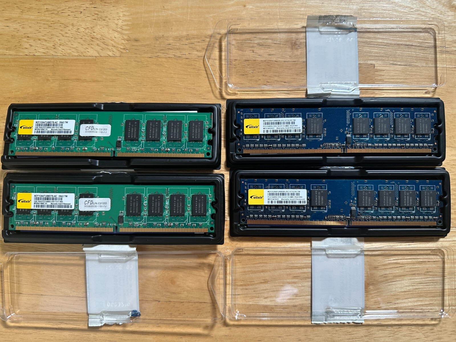 Elixir 3GB Kit(1G x2 , 512MB x2)  DDR2 RAM PC2-6400-555, non-ECC Desktop DIMM
