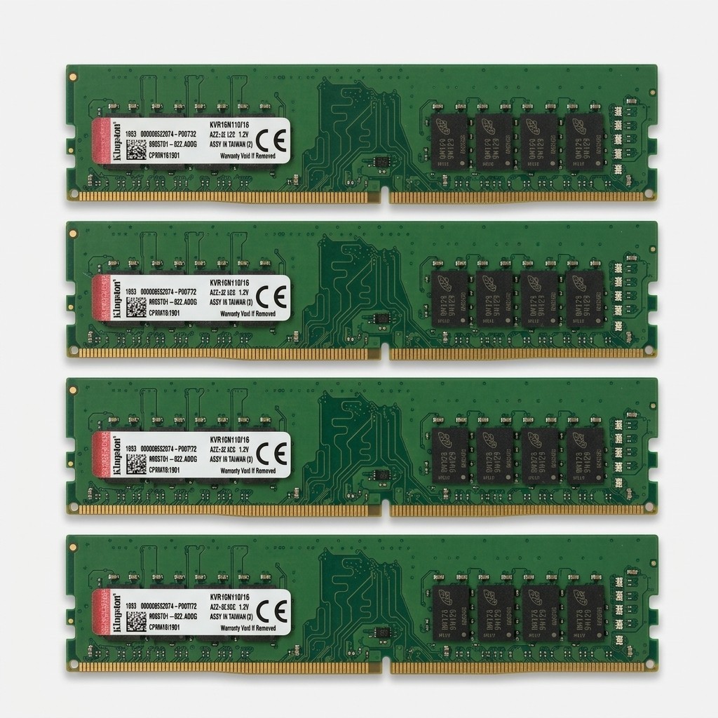 Kingston 64GB (4x16GB) DDR4-2666 PC4-21300 UDIMM RAM KVR26N19D8/16 Tested
