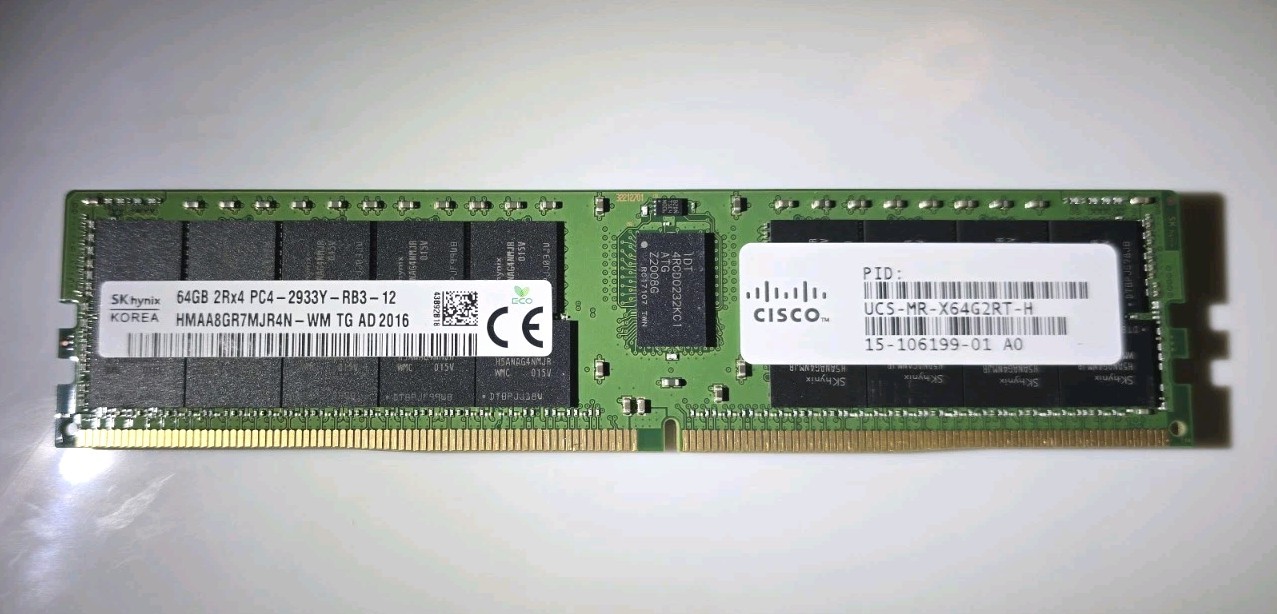 Cisco UCS-MR-X64G2RT-H 64GB PC4-23400 (DDR4-2933) RDIMM Memory RAM