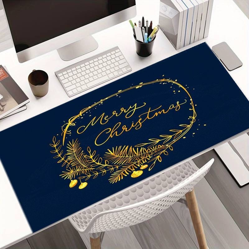 Holiday-themed Large Mouse Pad, Featuring a Merry Christmas Design with Elegan