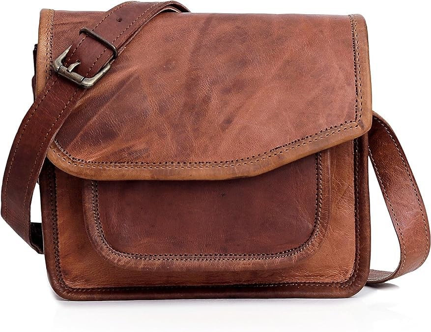 11 inch Small Handmade Crossbody Shoulder Genuine Leather iPad/Tablet Travel ...