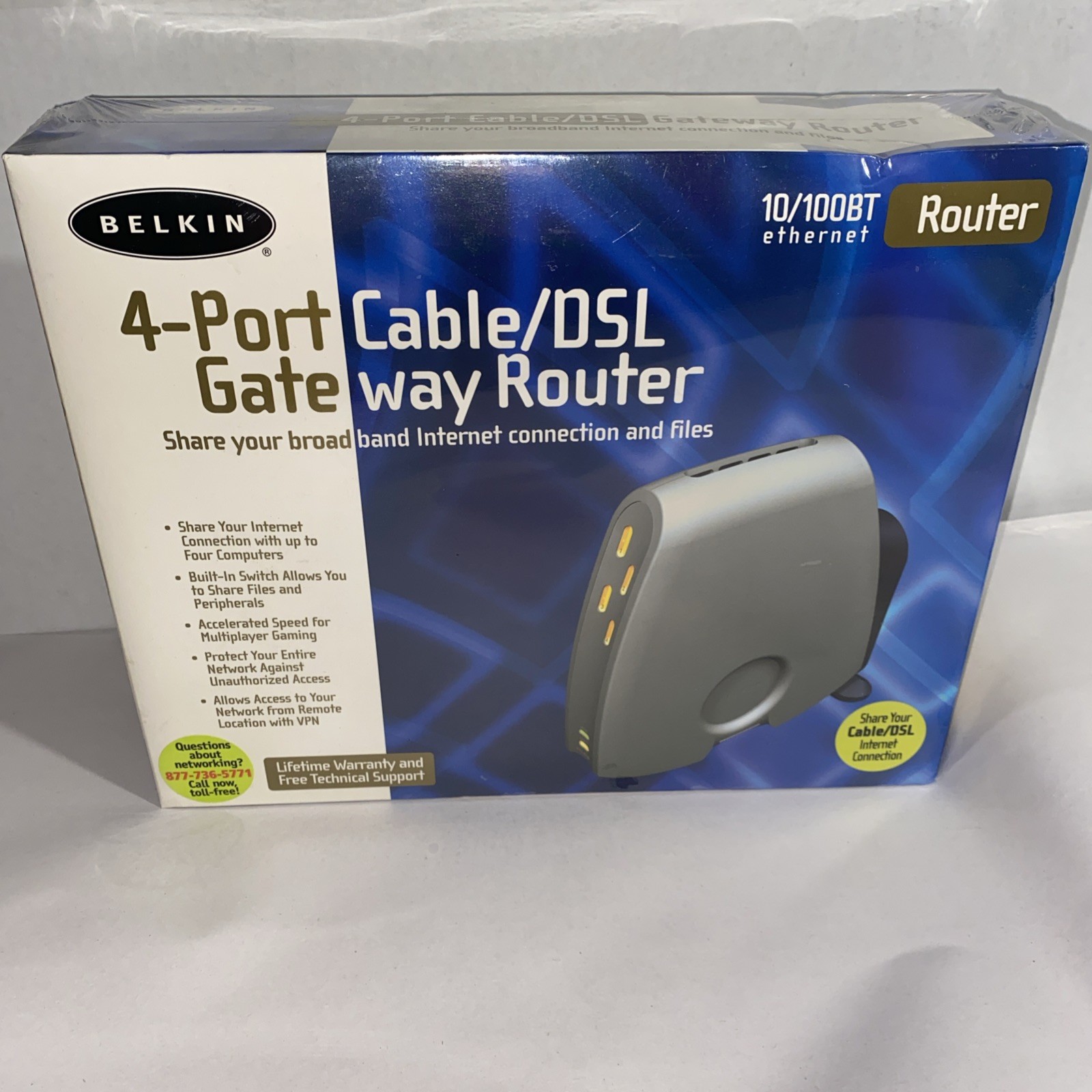 Belkin F5D52304 4-Port Cable/DSL Gateway Router Ethernet 10/100BT Gaming Sealed