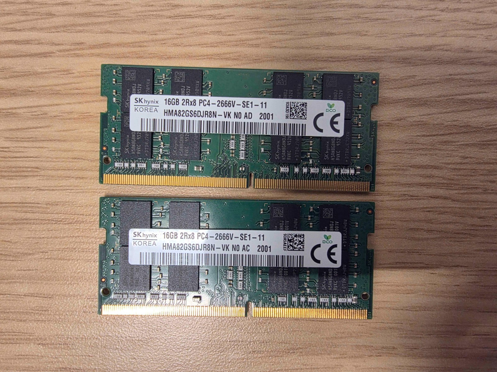 Set of 2 SK hynix 16GB (32GB Total) DDR4 Laptop RAM SO-DIMM PC4 2666MHz OEM