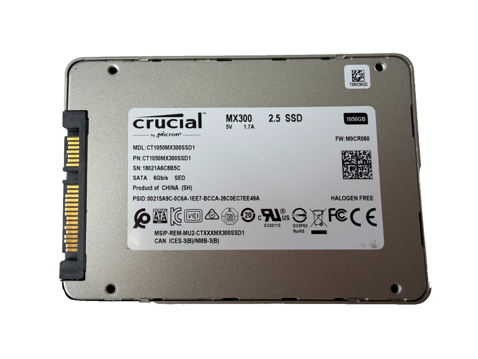 Crucial MX300 SSD 1050GB 2.5" SATA III CT1050MX300SSD1 *Tested & Wiped