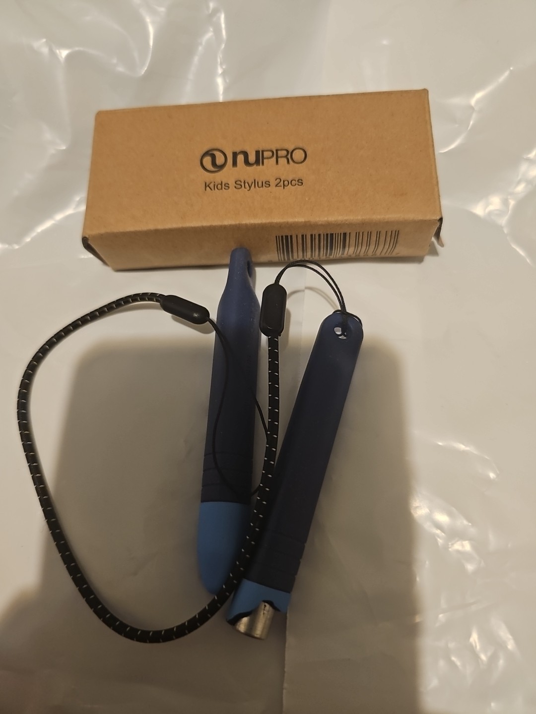NuPro Amazon Kid-Friendly Tablet Stylus with Tether Pack of 2 - Blue