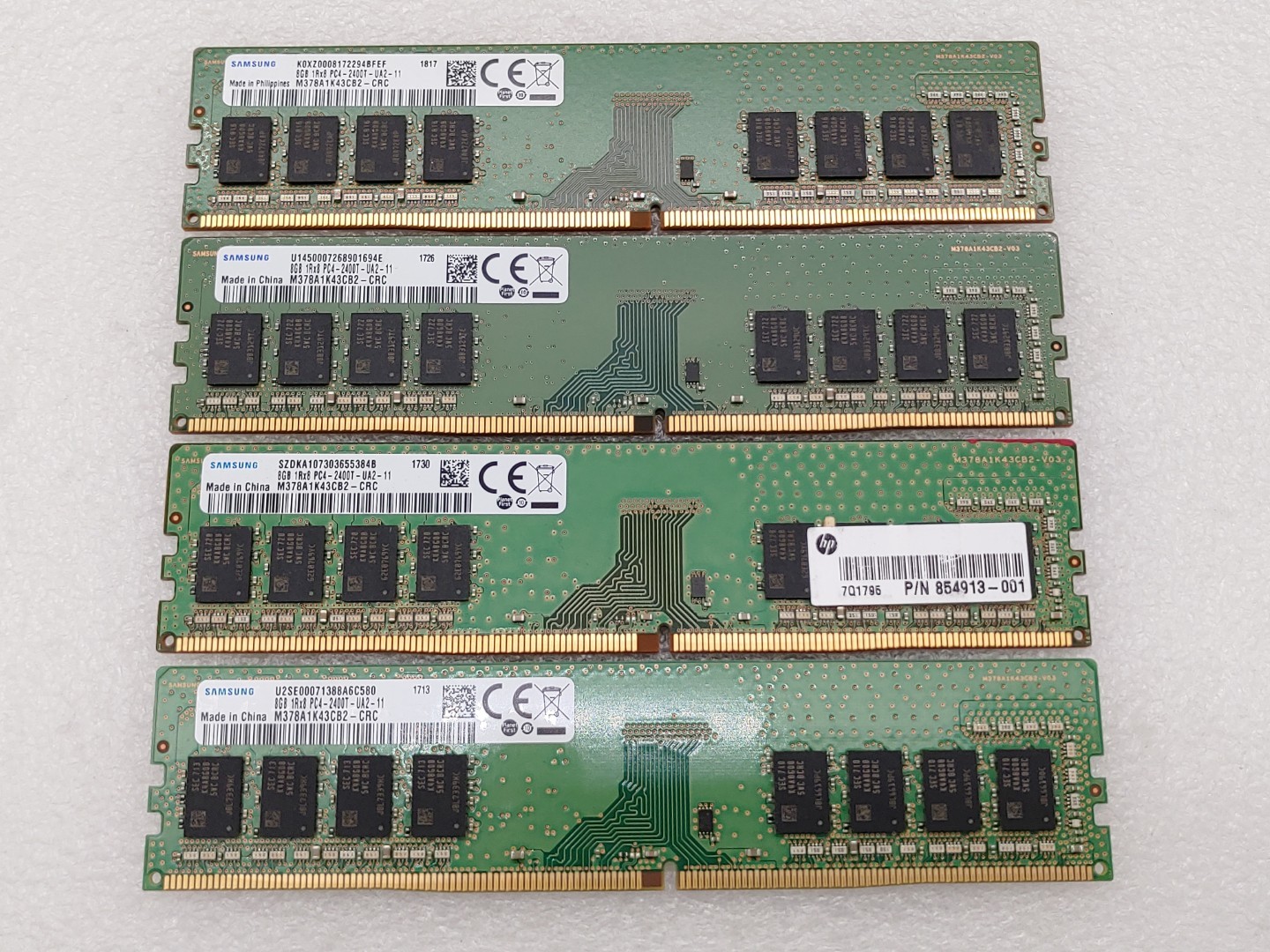 Samsung 32GB (4x8GB) PC4-2400T DDR4-19200 UDIMM (M378A1K43CB2-CRC) Memory Ram