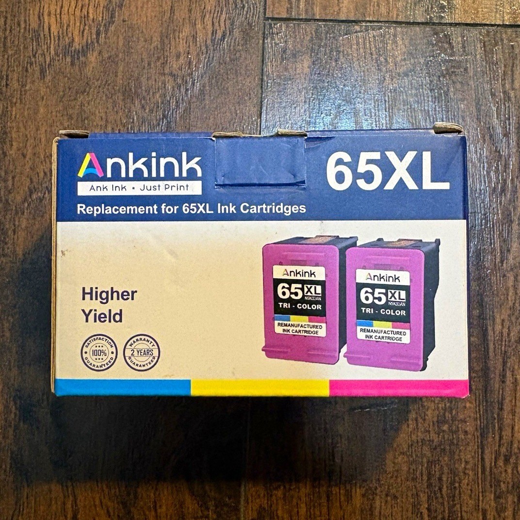 Ankink 65XL Ink Cartridges Compatible for HP Black & Tri-Color Combo Pack 2-Pack