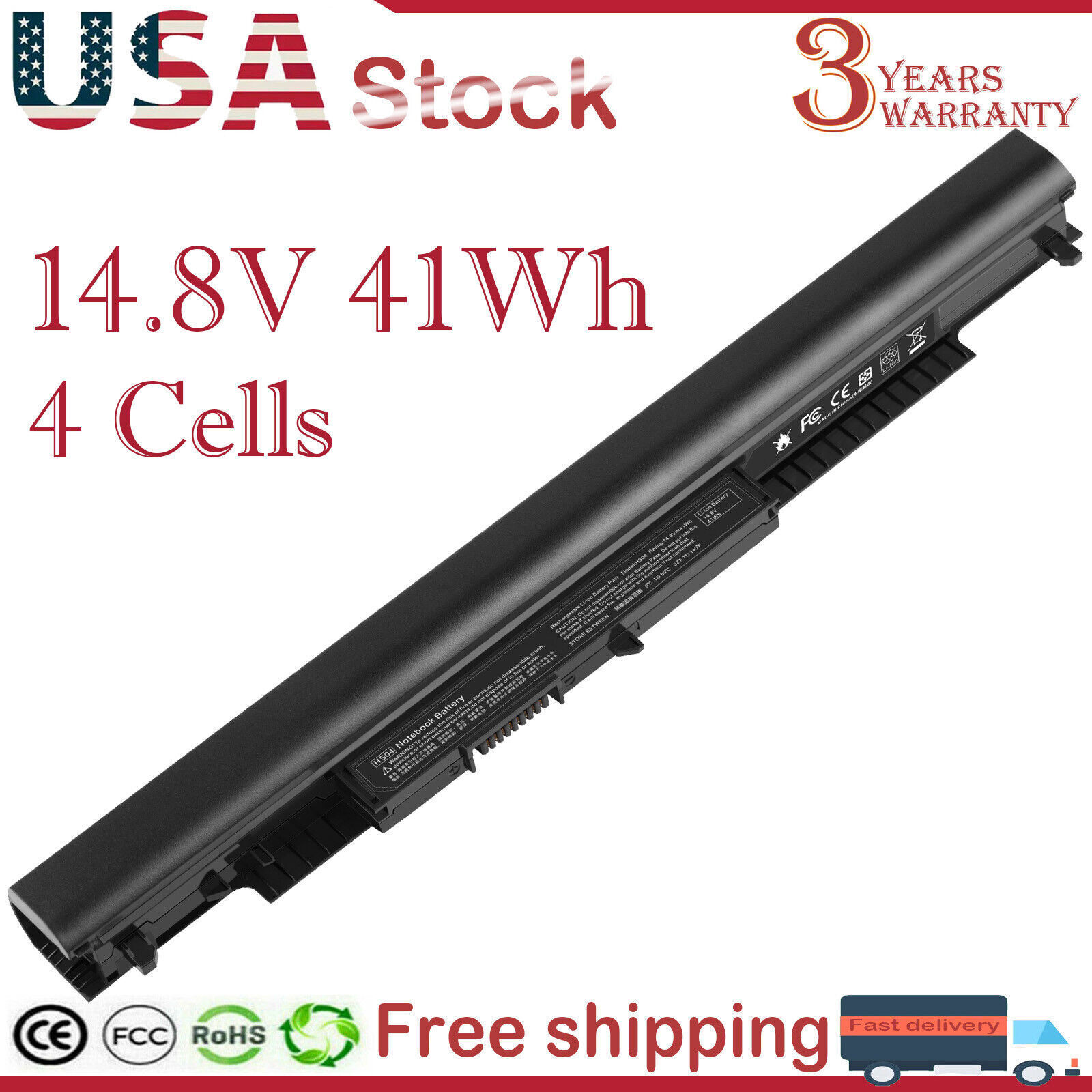 HS04 HS03 Laptop Battery for HP Spare 807957-001 807956-001 807612-421 US