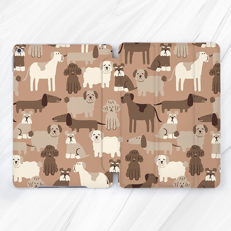 Beige Dogs Kawaii Animal Cute Case For iPad 10.2 Air 13 11 5 Mini 7 5 Pro 12.9