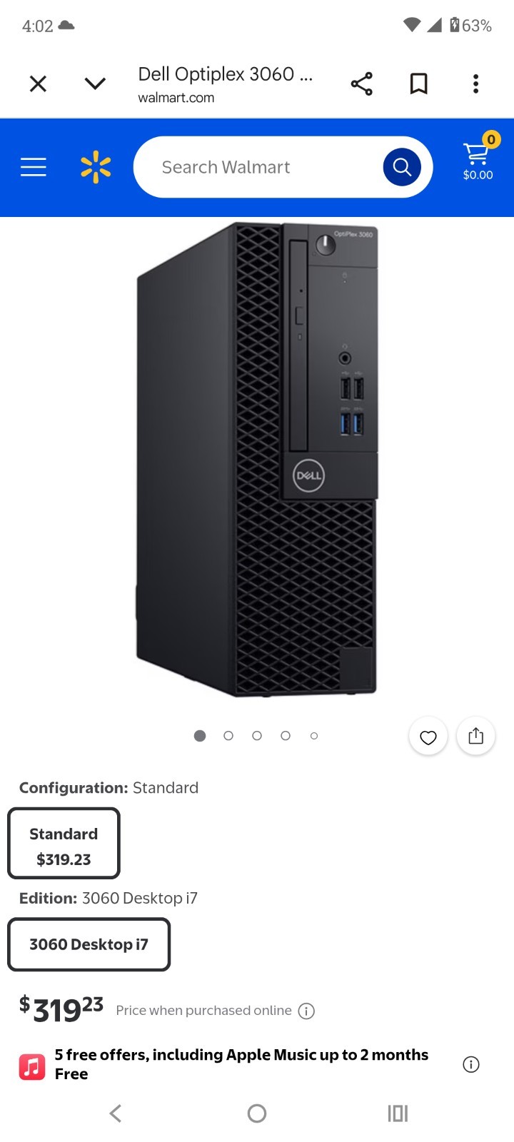 New Dell OptiPlex 3060 Micro PC Barebones Intel i3-8100T CPU No RAM/SSD
