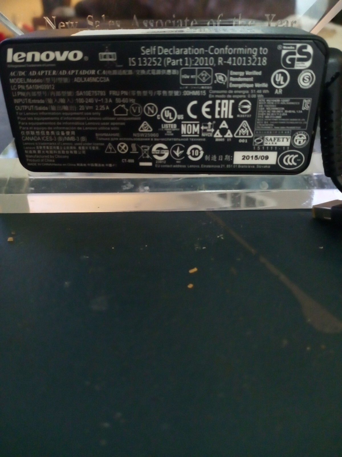 Original Lenovo 45W Slim Port AC Adapter, ADLX45NCC3A, 5A10H0391 FRU PN: 00HM615