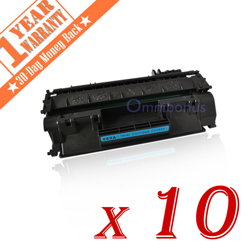 10 PK CF280A 80A Black Laser Toner Cartridge for HP LaserJet Pro 400 M401dn M425