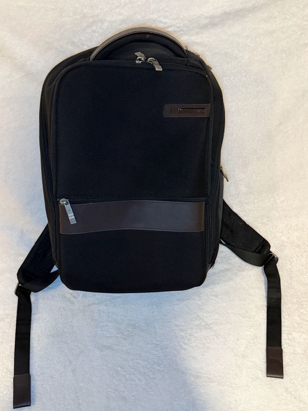 Samsonite Black Laptop Backpack with Brown Trim