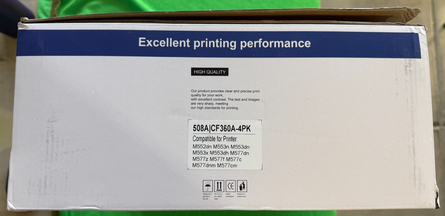 PikBey 508A Toner Cartridge Set 4 Pack CMYK for HP M553 M552 M577