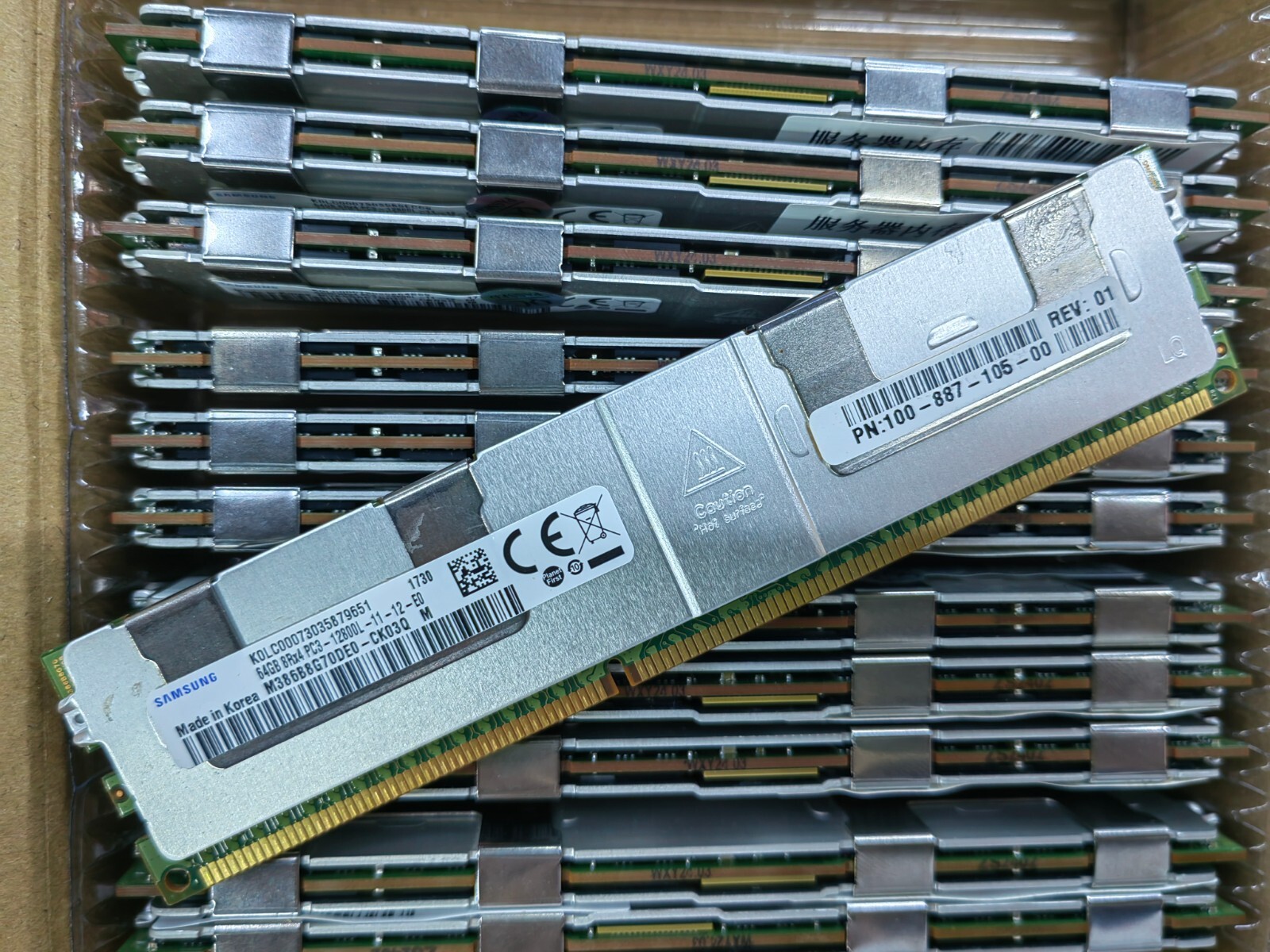 SAMSUNG 64GB DDR3 1600 Server RDIMM RAM 8Rx4 PC3-12800L M386B8G70DE0-CK0 1.5v