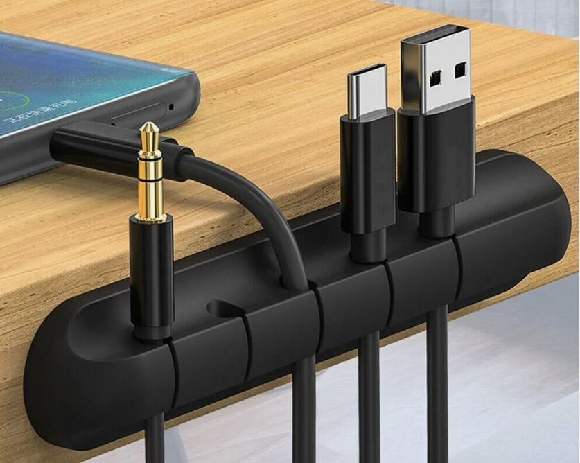 3 Pack__5 Slot Cable Organizer Clips USB Cord Organizer Charger Desktop Clip USB