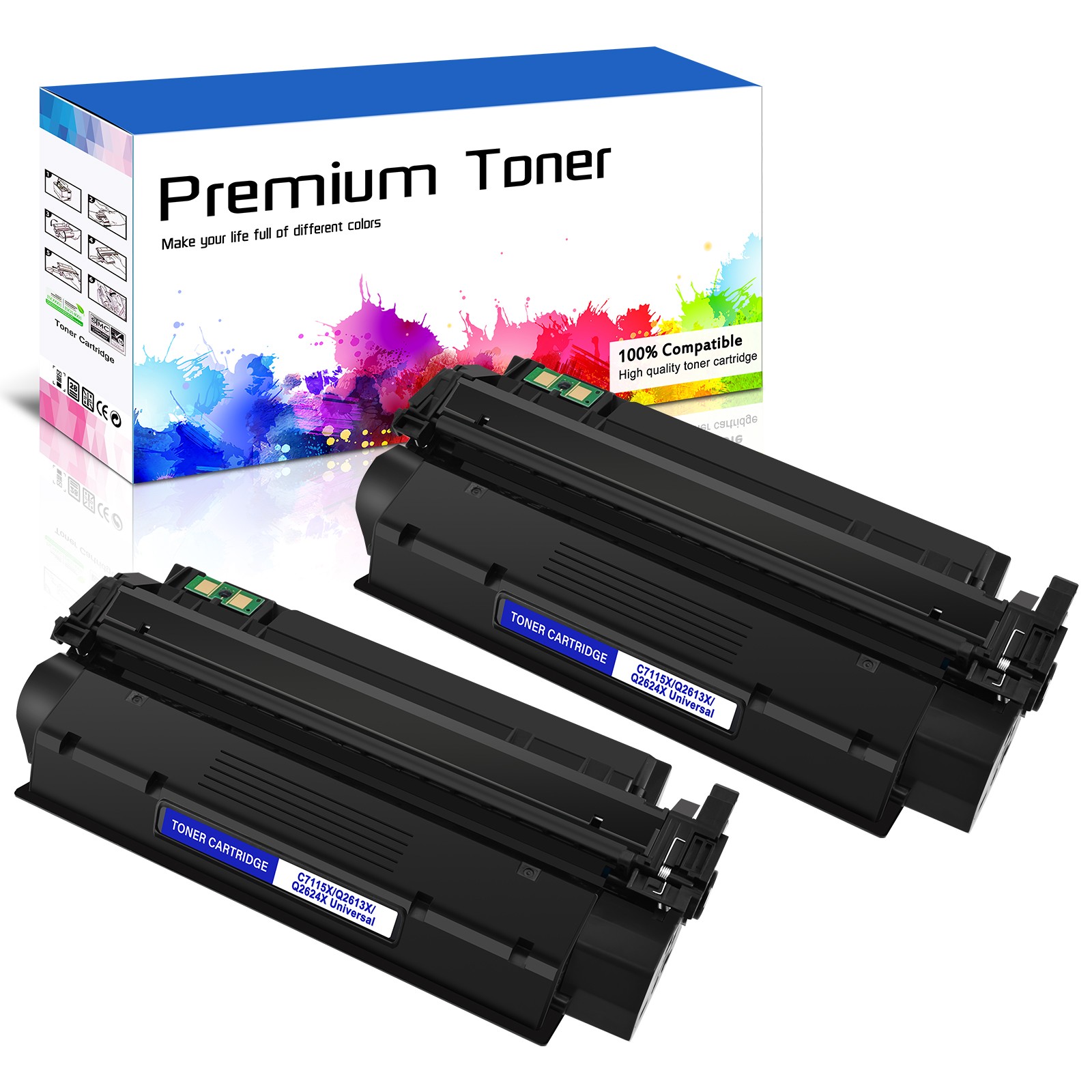 2PK Black C7115X 15X Toner for HP LaserJet 1000 1200 1200n 1200se 1220 3380