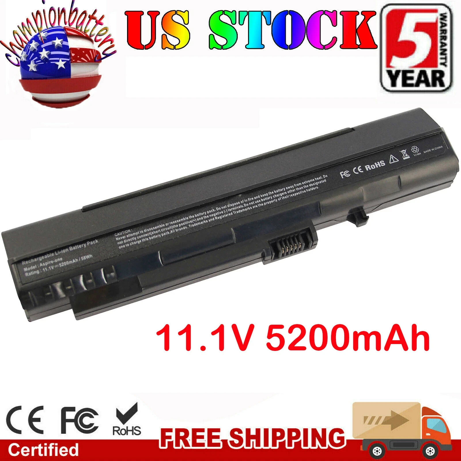 Battery for Acer Aspire One A110 A150 D150 D250 ZG5 531 UM08A31 UM08A51 UM08A73