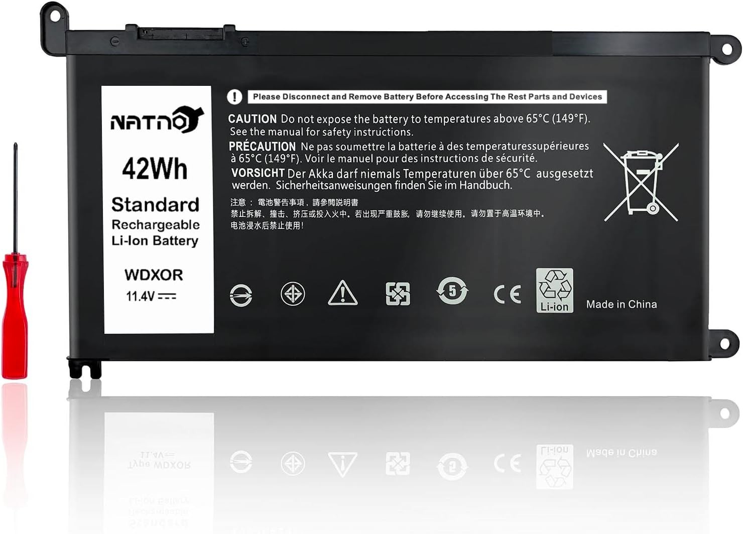 Replacement for Dell Inspiron 15 5000 Series Laptop Battery WDX0R 42Wh P69G
