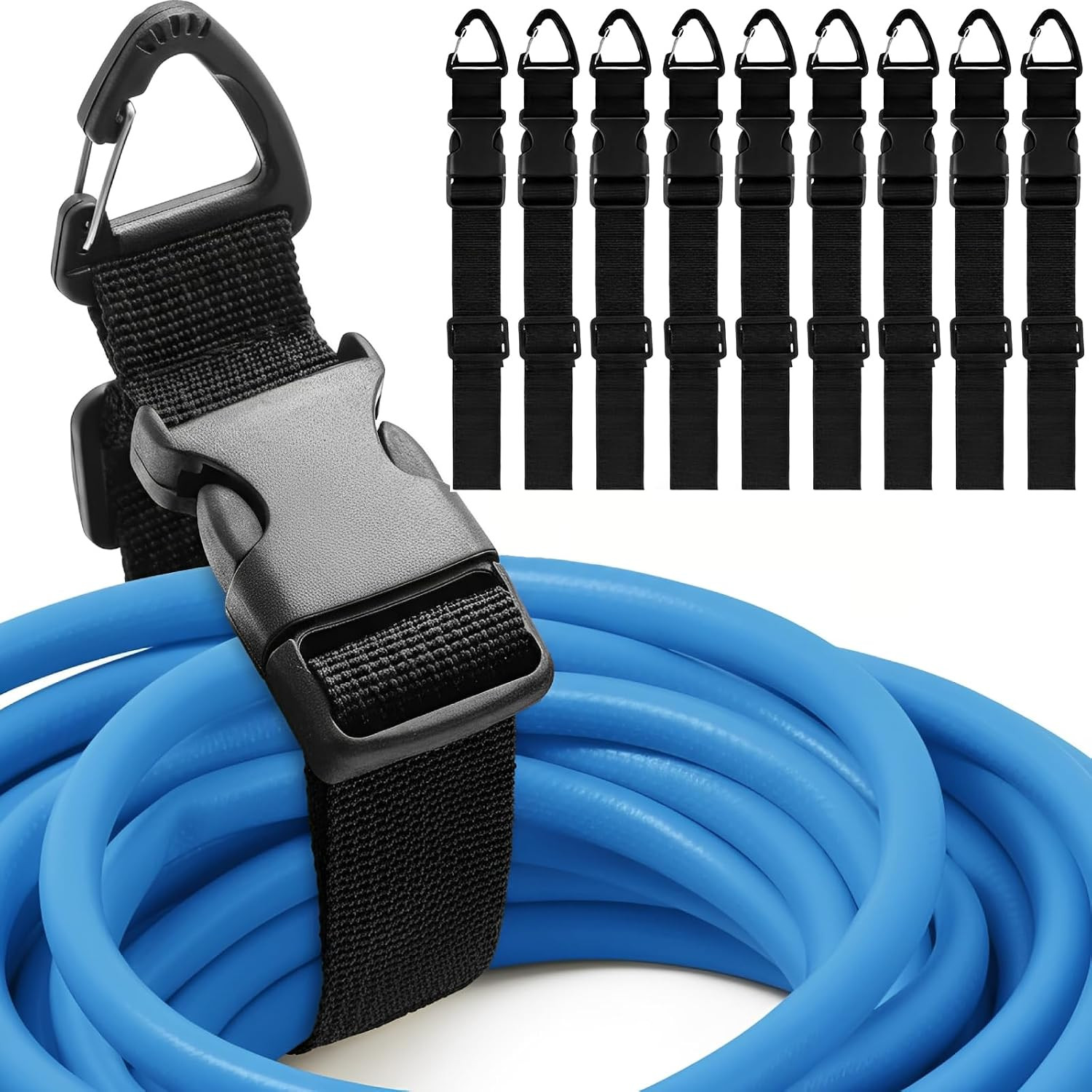 9 Pack Extension Cord Holder Organizer, 17 Inch Heavy Duty Storage Straps with T