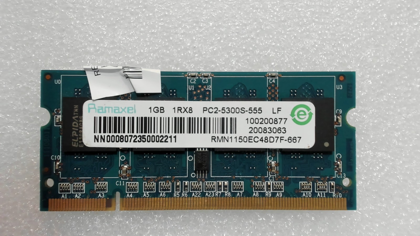 Ramaxel 1GB 1Rx8 PC2-667 SODIMM DDR2 Laptop Memory RAM RMN1150EC48D7F-667