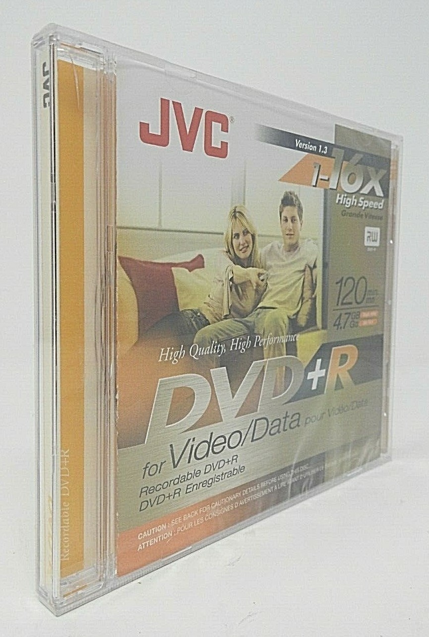 JVC DVD+R 1-16x High-Speed Disc for Video Data Single Version 1.3 (New, 4.7 GB)