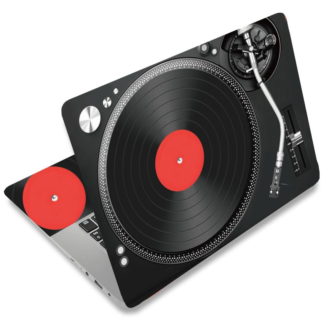 SUPERDANT Laptop Skin Sticker Vintage 38cmx27cm/14.9x10.6inch, Black+red