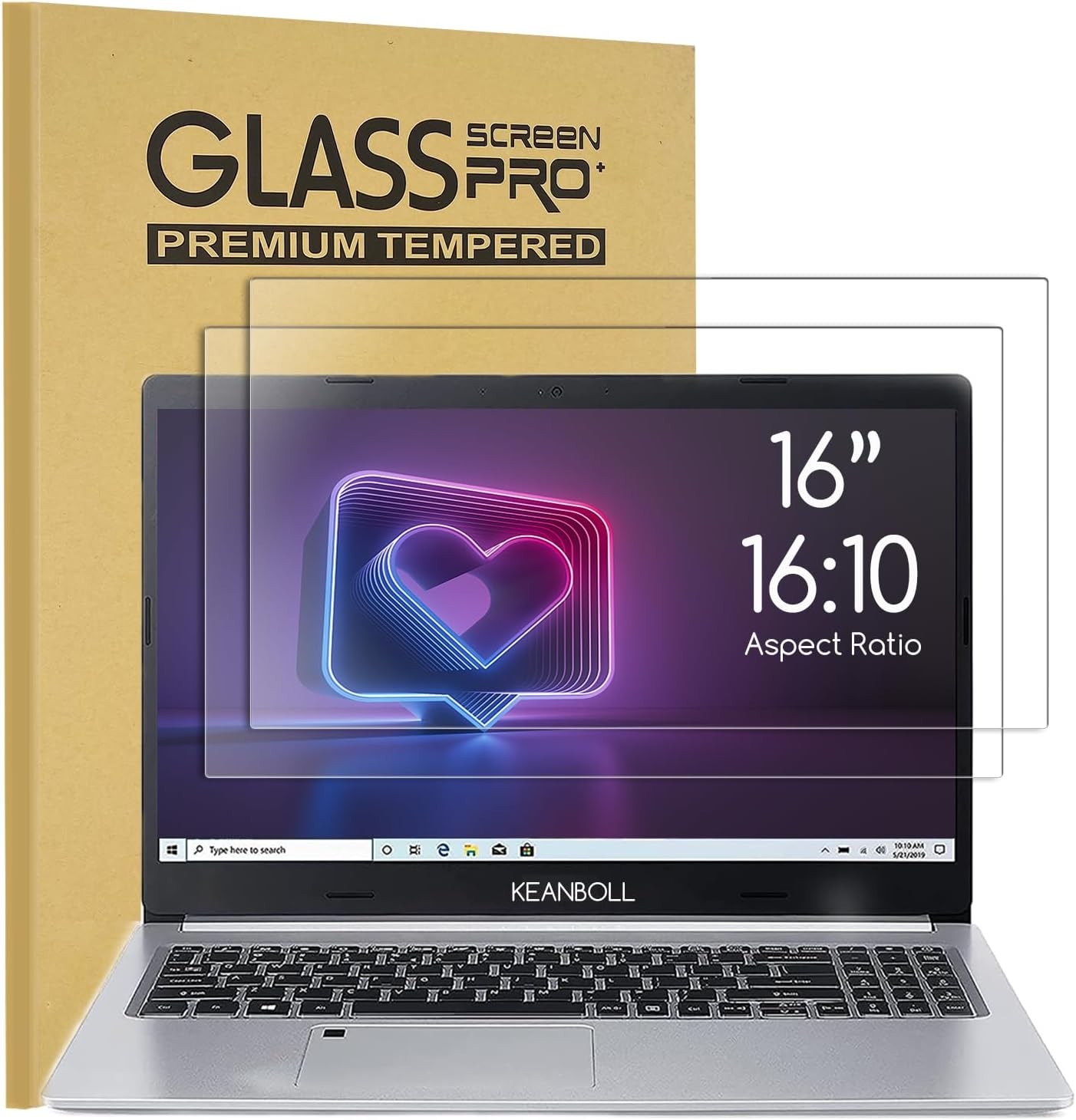 2-Pack 16" Ultra Clear Tempered Glass Screen Protectors for HP, Dell, Lenovo,