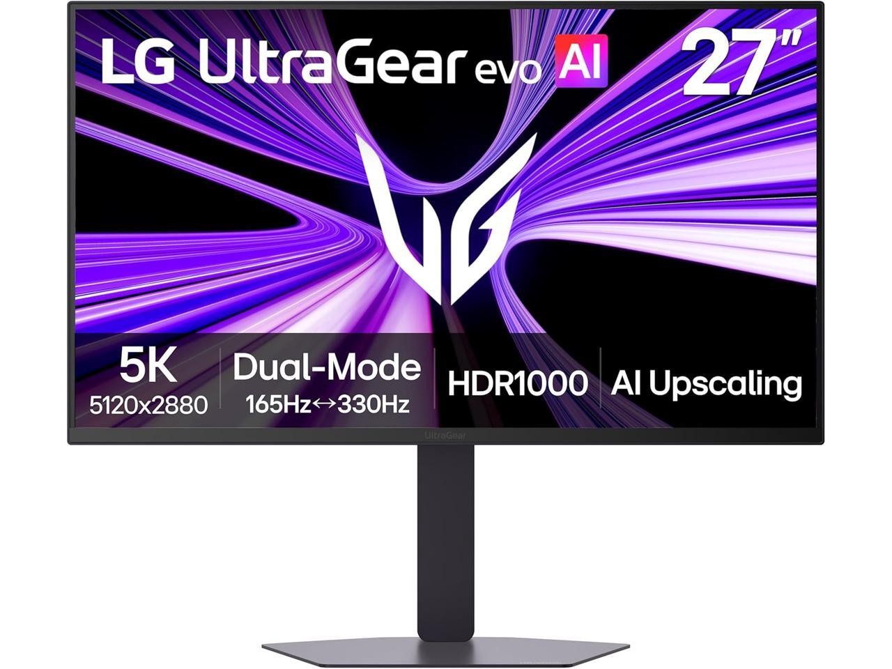 LG UltraGear evo AI 27" UHD 5K 165Hz / QHD 2K 330Hz, Mini LED HDR Gaming Monitor