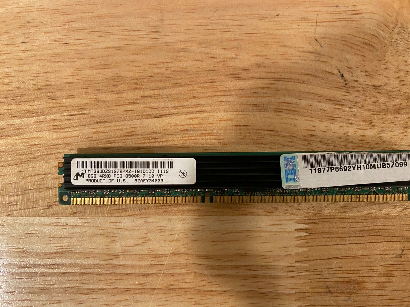 GENUINE IBM 8GB FRU 77P8692  FRU77P8692 4RX8 PC3 8500R (1x 8GB) Server Memory
