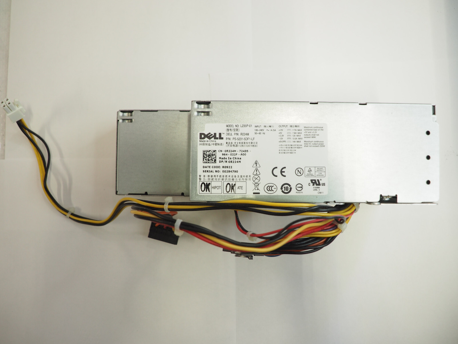 Dell Optiplex L235P-01 R224M PS-5231-5DF1-LF 100-240V Power Supply Unit