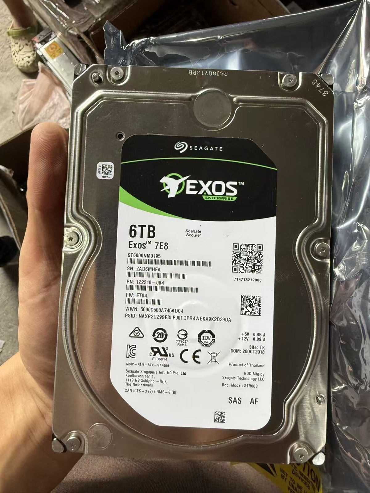 Seagate EXOs 7E8  ST6000NM0195 (1Z2210-004) 3.5 inch" 6TB Enterprise Hard Drive