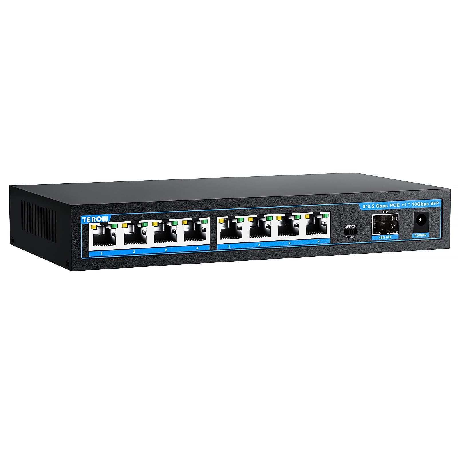 8-Port 2.5Gb POE/PoE+ Switch with 1*10Gb SFP+ Uplink, Featuring 9*2.5G PoE Sw...