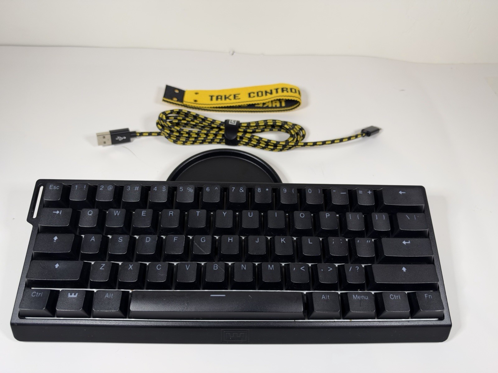 Wooting 60HE+ Hall Effect Gaming Keyboard Black Tested w/ Cable Strap