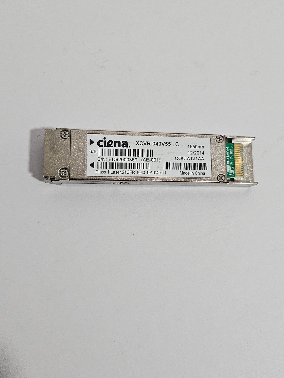 Ciena XCVR-040V55 10GBase-CWDM XFP 1550nm, ER SMF 40km, 10G/OC-192 DDM