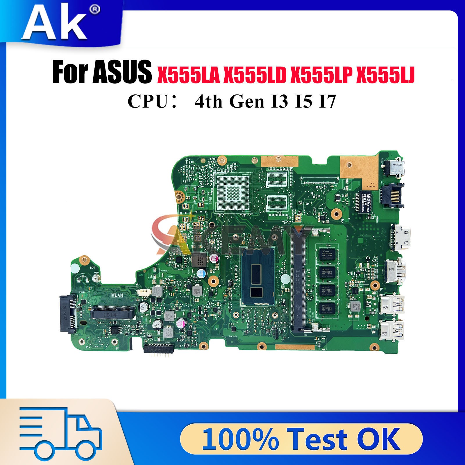 X555LAB Motherboard For ASUS X555LP X555LD X555LB X555LJ Mainboard W/CPU