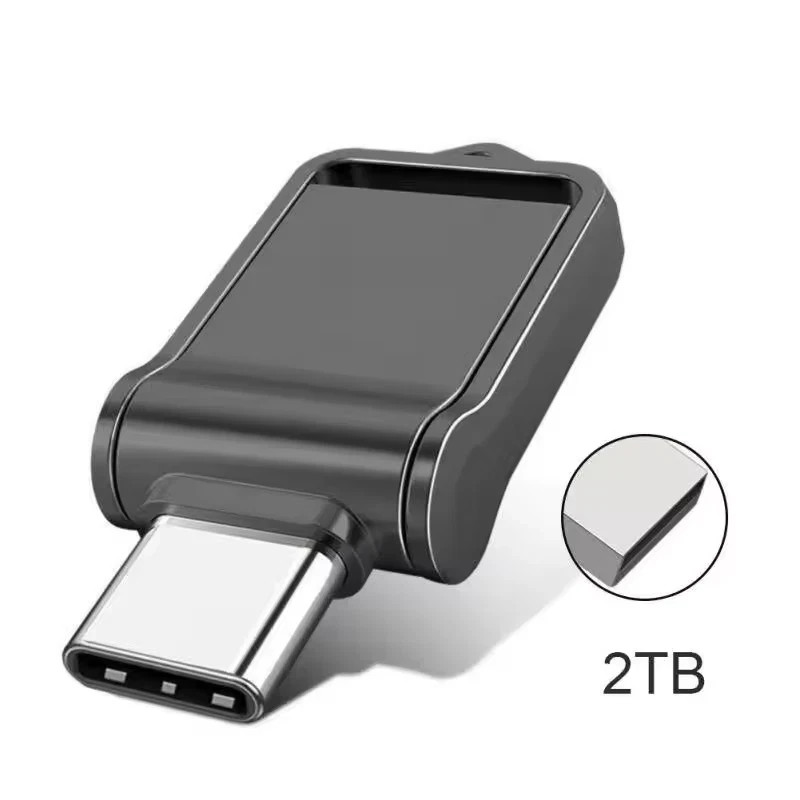 2TB USB 3.0 Type-C OTG Flash Drive Dual USB Metal Memory Stick for PC Phone