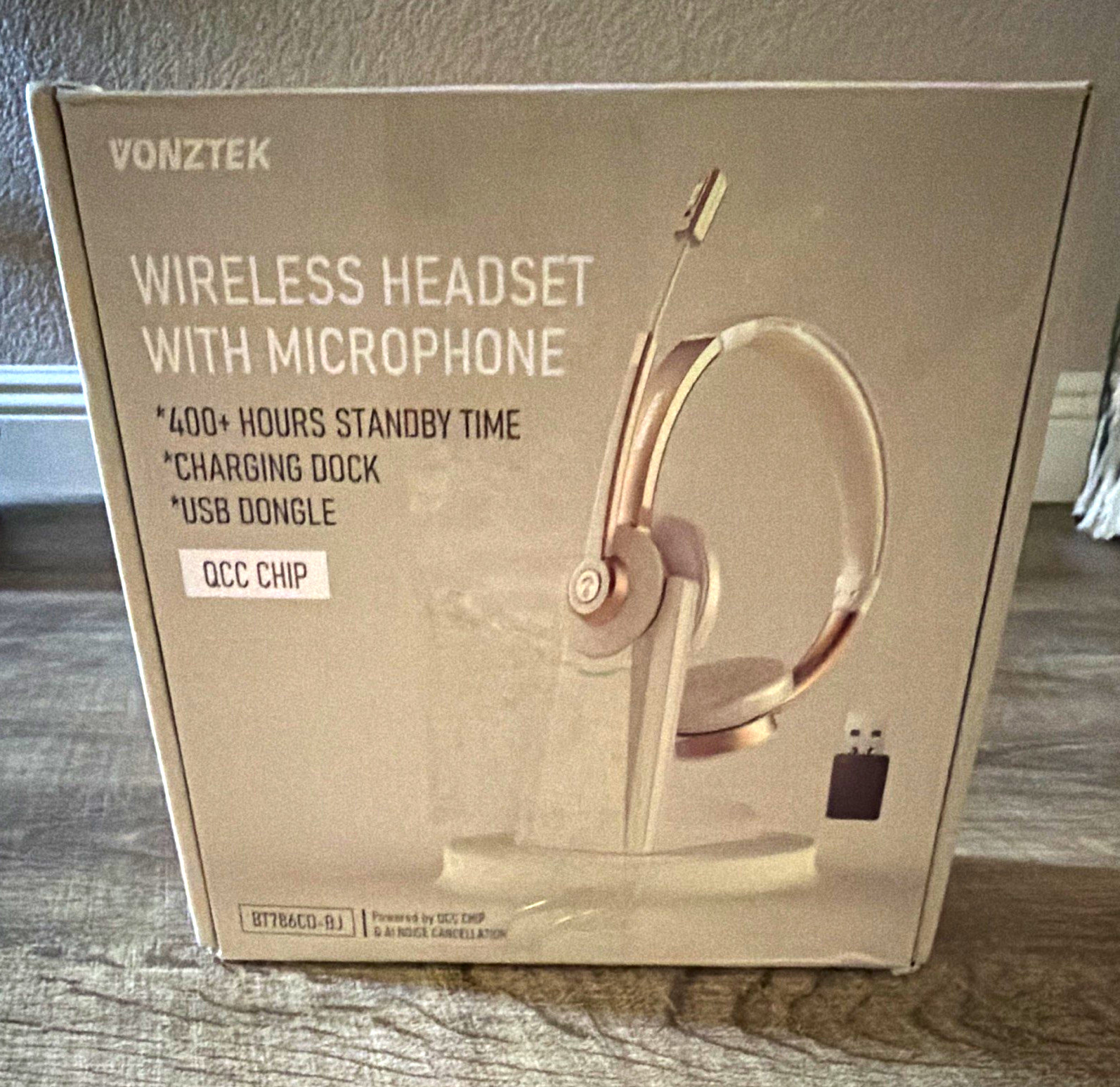 New VONZTEK BT786CD-BJ Wireless Bluetooth On-Ear Boom Mic, Dock, USB Dongle