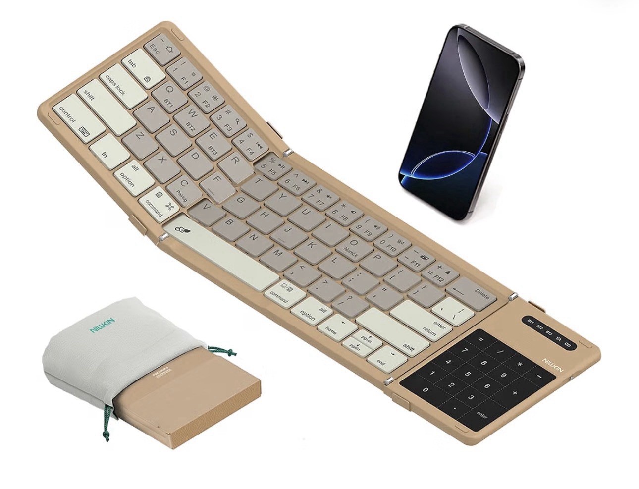 Nillkin Cube Pocket Upgraded Foldable Keyboard Bluetooth Khaki 