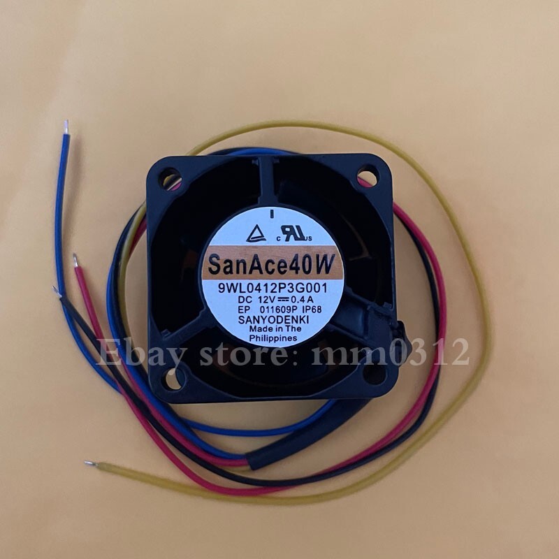 Sanyo San Ace 40W 9WL0412P3G001 12V 0.4A 4CM IP68 waterproof cooling fan