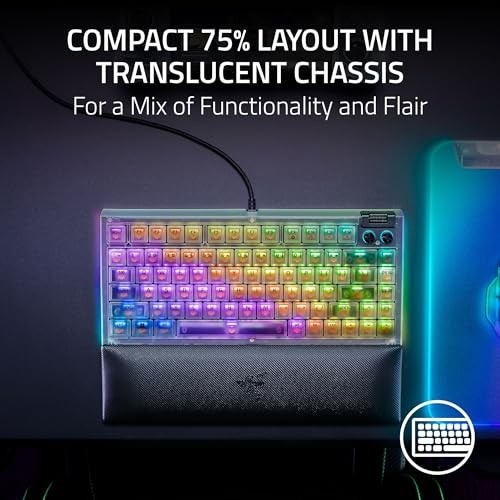 RAZER BLACKWIDOW V4 75% MECHANICAL GAMING KEYBOARD: -  PHANTOM WHITE