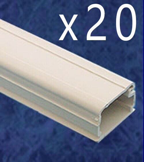 20 Pack - Raceway Conduit Cable Management Wire Wall Cover 3/4" x 1/2" x 6ft