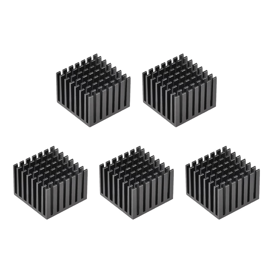 Electronic Radiators Heatsink for MOS GPU IC Chip Black 28 x 28 x 20 mm 5pcs
