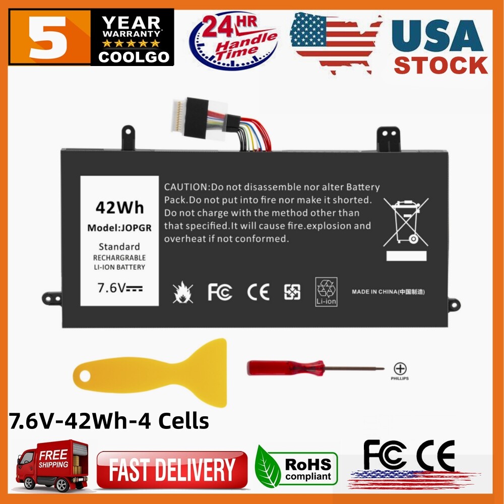 ✅J0PGR Battery/Charger For Dell Latitude 12 5285 5290 2-in-1 Series JOPGR FTH6F