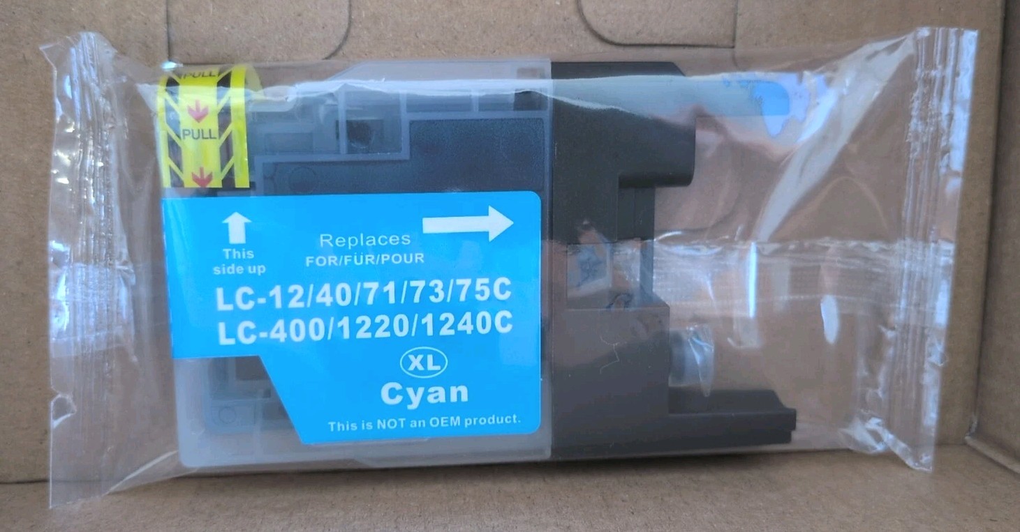 Unbranded NEW Ink Cartridges CYAN Brother LC-12/40/71/73/75C LC-400/1220/1240C
