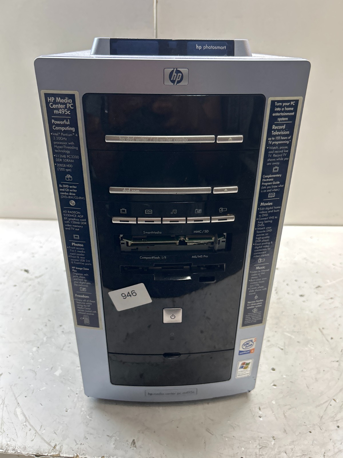 HP Media Center PC m495c Intel Pentium 4 3.20GHz 512MB NO HDD