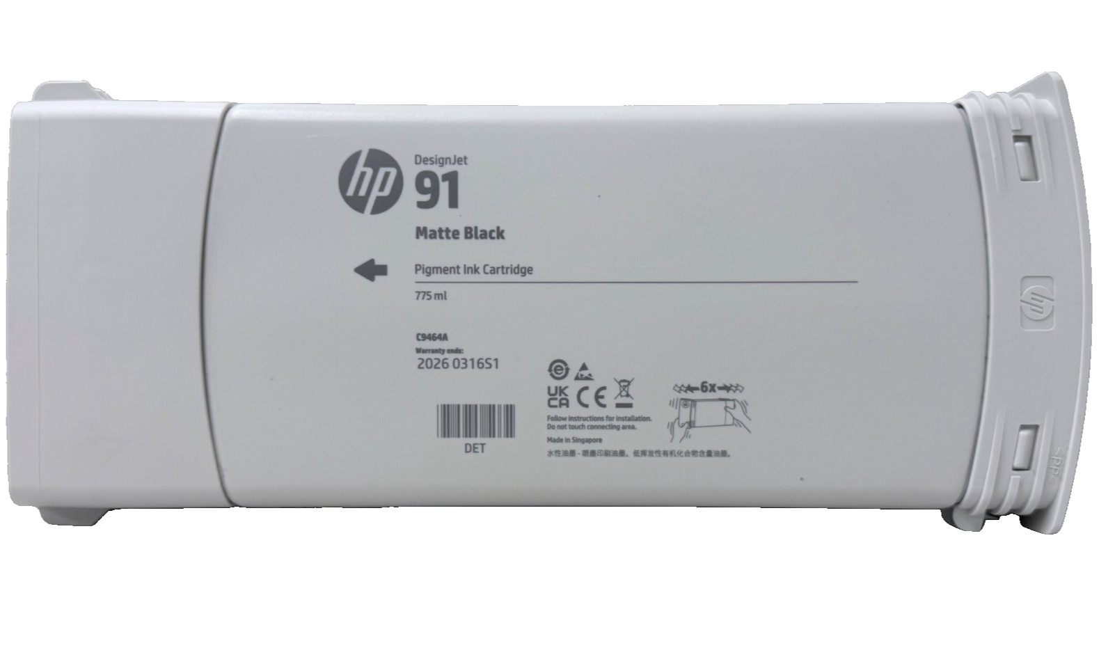 New Genuine HP 91 Matte Black Ink Cartridge C9464A
