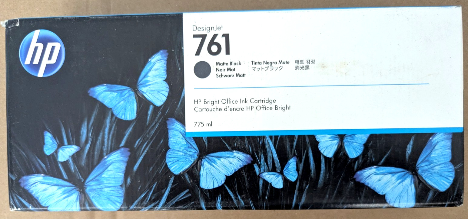 ✨ Genuine HP 761 Matte Black 775ml Ink Cartridge CM997A DesignJet T7100 T7200