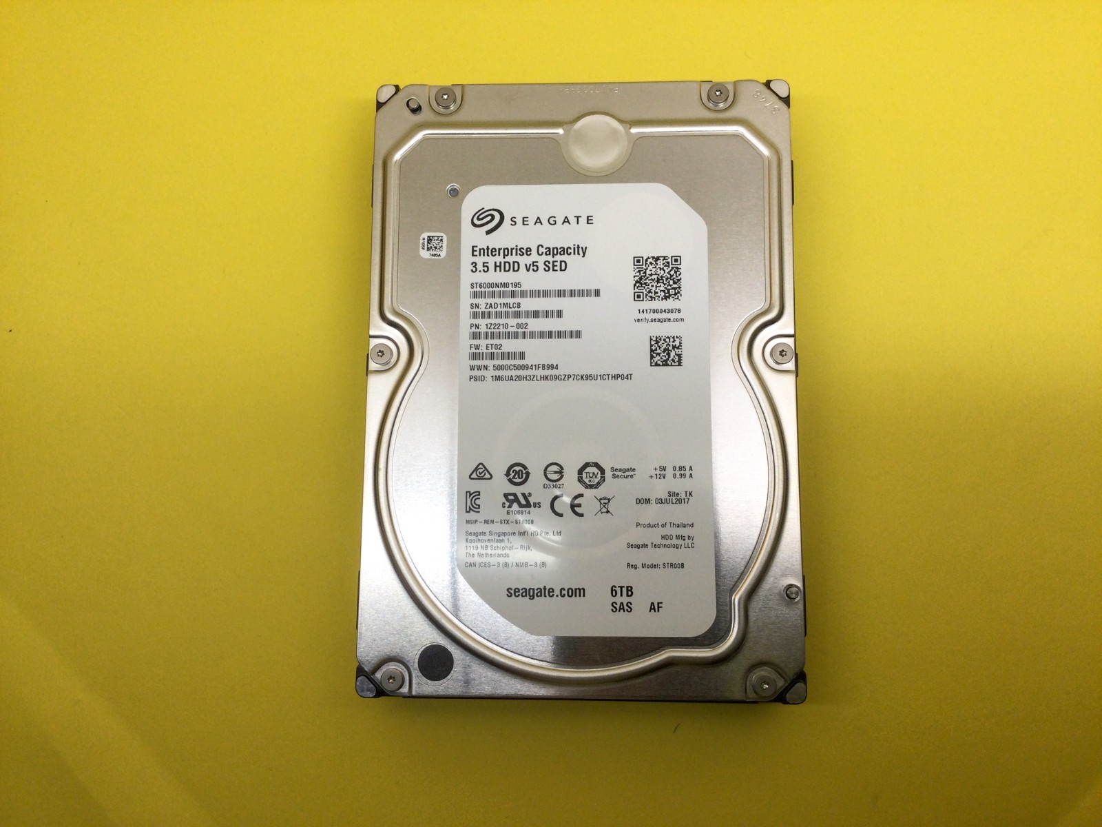 Seagate 6TB 7.2K RPM SAS 12Gb/s 512e 256MB 3.5in SED HDD ST6000NM0195