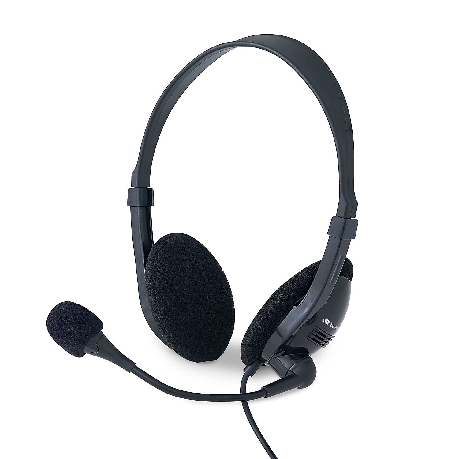Verbatim Stereo Headset with Microphone and In Line Remote Comfortable Fit